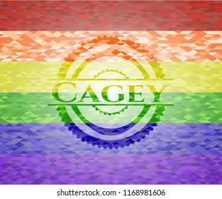 Cagey lgbt colors emblem 