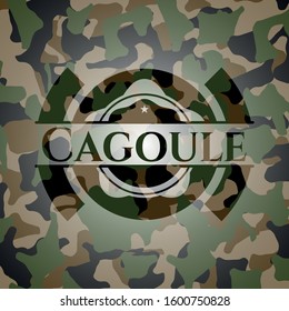 Cagoule on camo texture. Vector Illustration. Detailed.