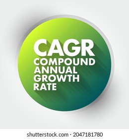 CAGR Compound Annual Growth Rate - investment over a specified period of time longer than one year, acronym text concept background