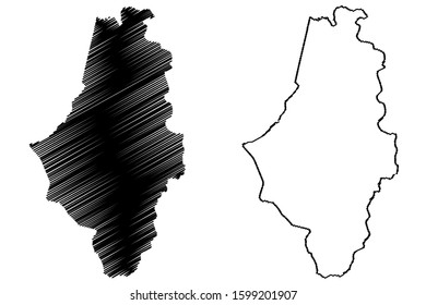 Caguas municipality (Commonwealth of Puerto Rico, Porto Rico, PR, Unincorporated territories of the United States) map vector illustration, scribble sketch Caguas map