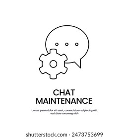 caht support thin outline icon vector design good for web and mobile app