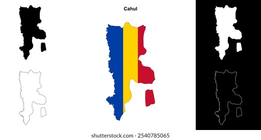 Conjunto de mapa de contorno en blanco de Cahul