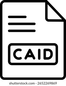 Design de ícone de linha de vetor de conteúdo caid