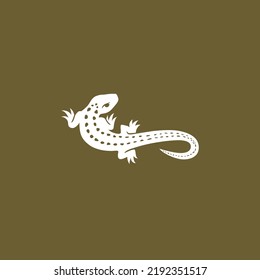 Caiman flat animal logo design