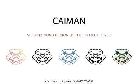 Caiman icon design with white background stock illustration