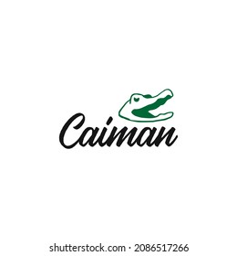 Caiman logo vector design template with unique, line art and simple. crocodile logo vector illustration isolated on white background. 