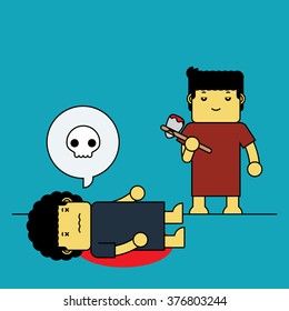 Cain kills Abel.