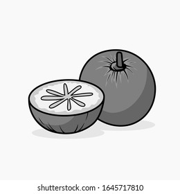 Cainito, star apple vector greyscale mode for all purpose