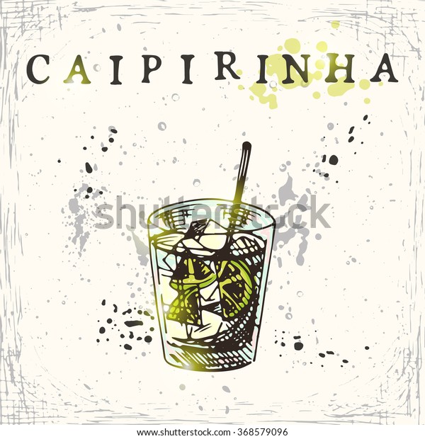 Caipirinha Cocktail Hand Drawn Vector Illustration Stock Vector Royalty Free 368579096 1580