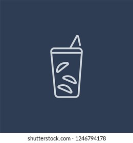 Caipirinha drink glass of Brazil icon. Caipirinha drink glass of Brazil linear design concept from Brazilian icons collection. Simple element vector illustration on dark blue background.