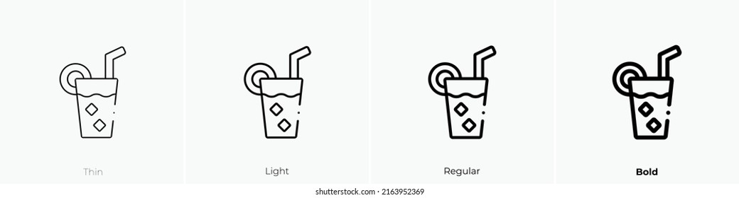 caipirinha icon. Linear style sign isolated on white background. Vector illustration.