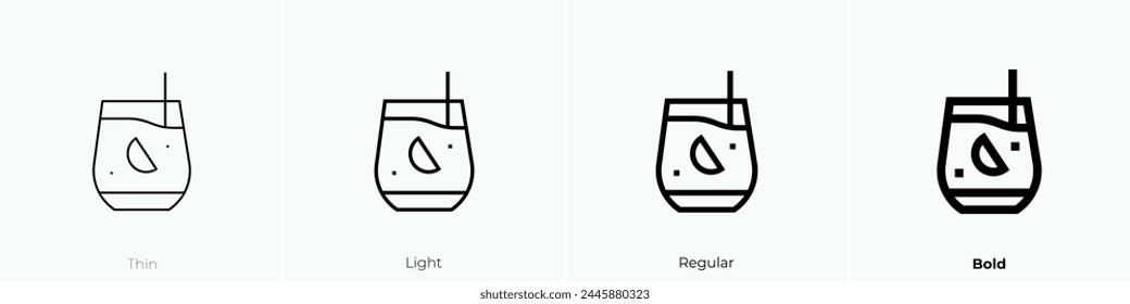 caipirinha icon. Thin, Light Regular And Bold style design isolated on white background
