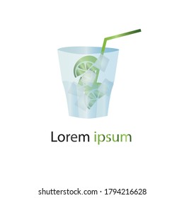 caipirinha logo. vector illustration of a Brazilian cocktail made with cachaca, lime or lemon juice, sugar, and crushed ice.