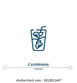 caipirinha outline vector icon. simple element illustration. caipirinha outline icon from editable drinks concept. can be used for web and mobile
