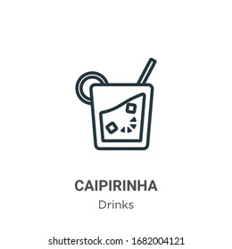 Caipirinha outline vector icon. Thin line black caipirinha icon, flat vector simple element illustration from editable drinks concept isolated stroke on white background