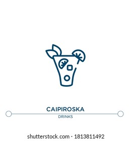 Caipiroska-Umriss-Vektorsymbol. einfache Elementgrafik. caipiroska Umrisssymbol aus dem Konzept der bearbeitbaren Getränke. kann für Web und mobile
