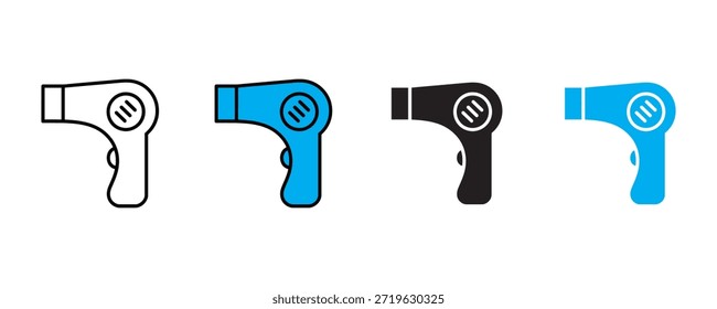 Icono de la secadora de la silla fijado Vector en el fondo blanco. secador de pelo, peinado, símbolo de la herramienta cosmética. Ilustración vectorial.
