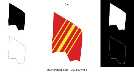 Conjunto de mapas de esquema de la municipalidad de Cair