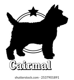 Cairmal. dog silhouette,  dog, dog breeds, logo, vector, silhouette, logo design, animal, illustration, icon, sign, design, black,  symbol, pet