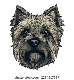 Cairn Terrier Flat Icon Isolated On White Background