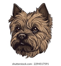 Cairn Terrier Flat Icon Isolated On White Background