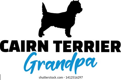 Cairn Terrier Grandpa silhouette in black