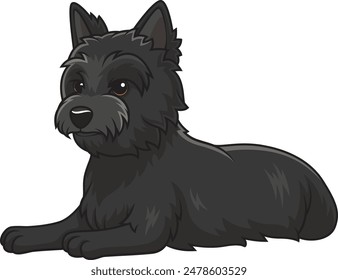 Cairn Terrier liegend Vektorillustration