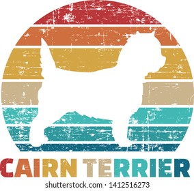 Cairn Terrier silhouette vintage and retro