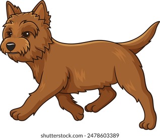 Cairn terrier walking vector illustration