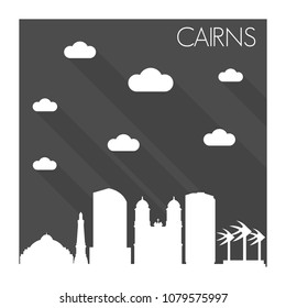 Cairns Australia Skyline City Flat Silhouette Design Background