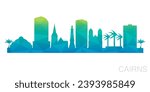 Cairns, QLD, Australia Low Poly Skyline Clip Art City Design. Geometric Polygon Graphic Horizon Icon. Vector Illustration Symbol.