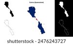 Cairns (Queensland) outline map set
