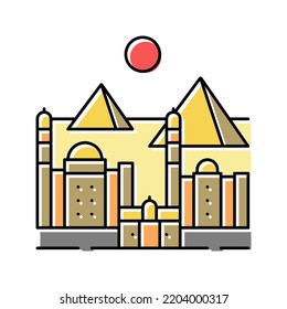 Cairo Ancient City Color Icon Vector. Cairo Ancient City Sign. Isolated Symbol Illustration