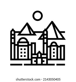 cairo ancient city line icon vector. cairo ancient city sign. isolated contour symbol black illustration