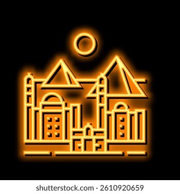 cairo ancient city neon light sign vector. cairo ancient city illustration