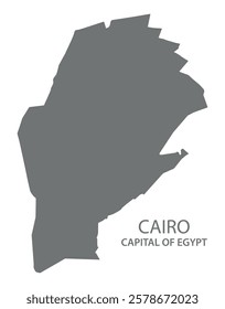 Cairo capital city map of Egypt grey illustration silhouette