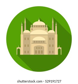 Cairo Citadel icon in flat style isolated on white background. Ancient Egypt symbol stock vector illustration.
