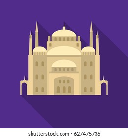 Cairo Citadel icon in flat style isolated on   background. Ancient Egypt symbol stock vector illustration.