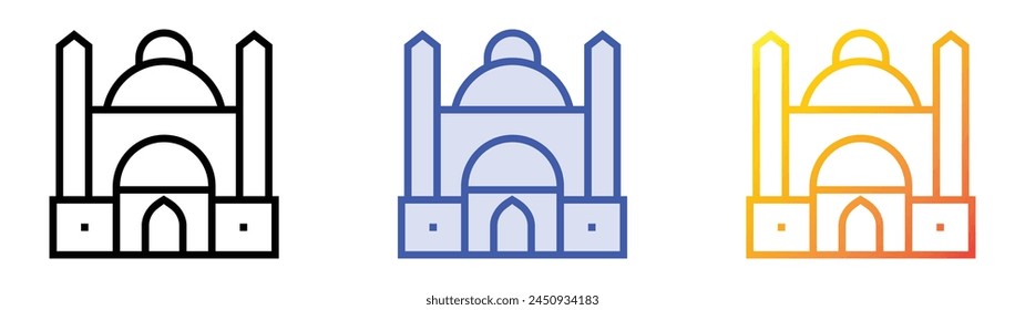 cairo citadel icon. Linear, Blue Fill and Gradient Style Design Isolated On White Background