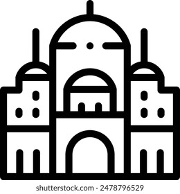 cairo citadel icon. Thin Linear Style Design Isolated On White Background