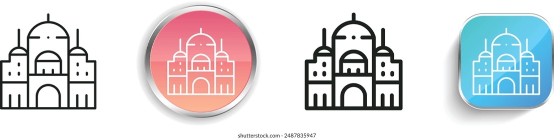 cairo citadel icon. Thin Linear, Regular and Button Style Design Isolated On White Background