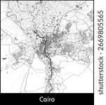 Cairo city map, Egypt - Topographic vector map poster