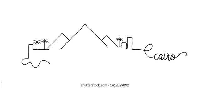 Cairo City Skyline Doodle Sign
