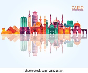 Cairo detailed skyline. Vector illustration