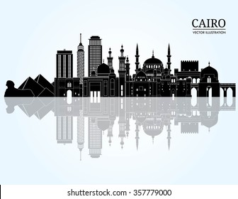 Cairo detailed skyline. Vector illustration