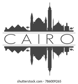 El Cairo Egipto: Edificios emblemáticos del arte de los vectores de línea aérea africanos 