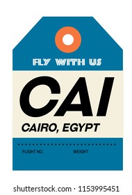 cairo egypt airport luggage tag