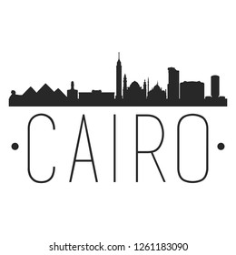 Cairo Egypt. City Skyline. Silhouette City. Design Vector. Famous Monuments.