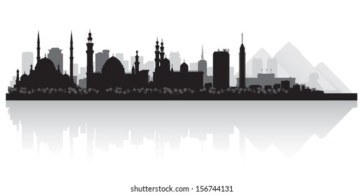 Cairo Egypt city skyline silhouette vector illustration