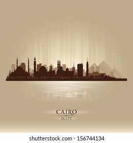 Cairo Egypt city skyline silhouette. Vector illustration